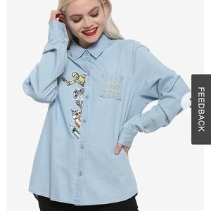 Her Universe Star Wars Droids Woven Button Up Shirt